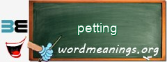 WordMeaning blackboard for petting